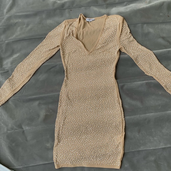 Studded Tan Dress - Picture 1 of 1